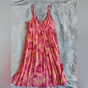 Floral Pink and Yellow Women's Dress